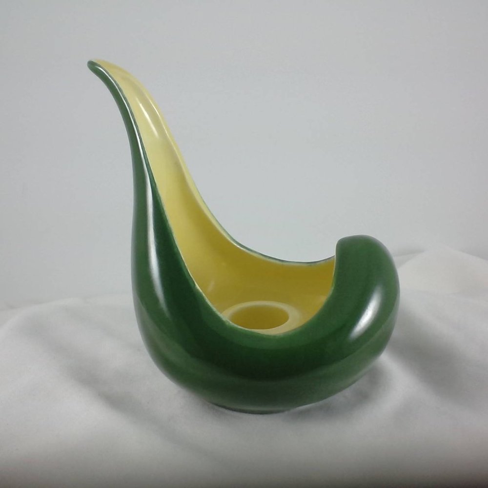 Redwing Pottery Taper Candle Holder Tear Drop/Scoop Design Vintage